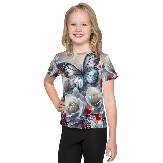 Kids Colorful Flowers crew neck t-shirt