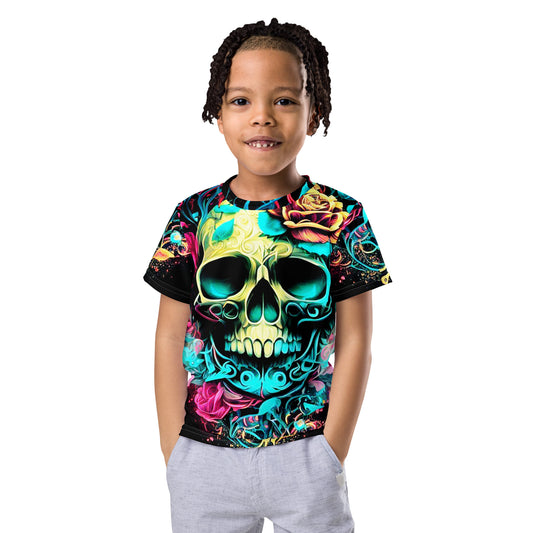 Kids Skulls and Roses crew neck t-shirt