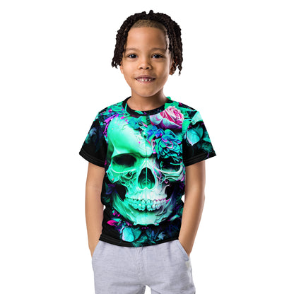 Kids Skulls and Roses crew neck t-shirt