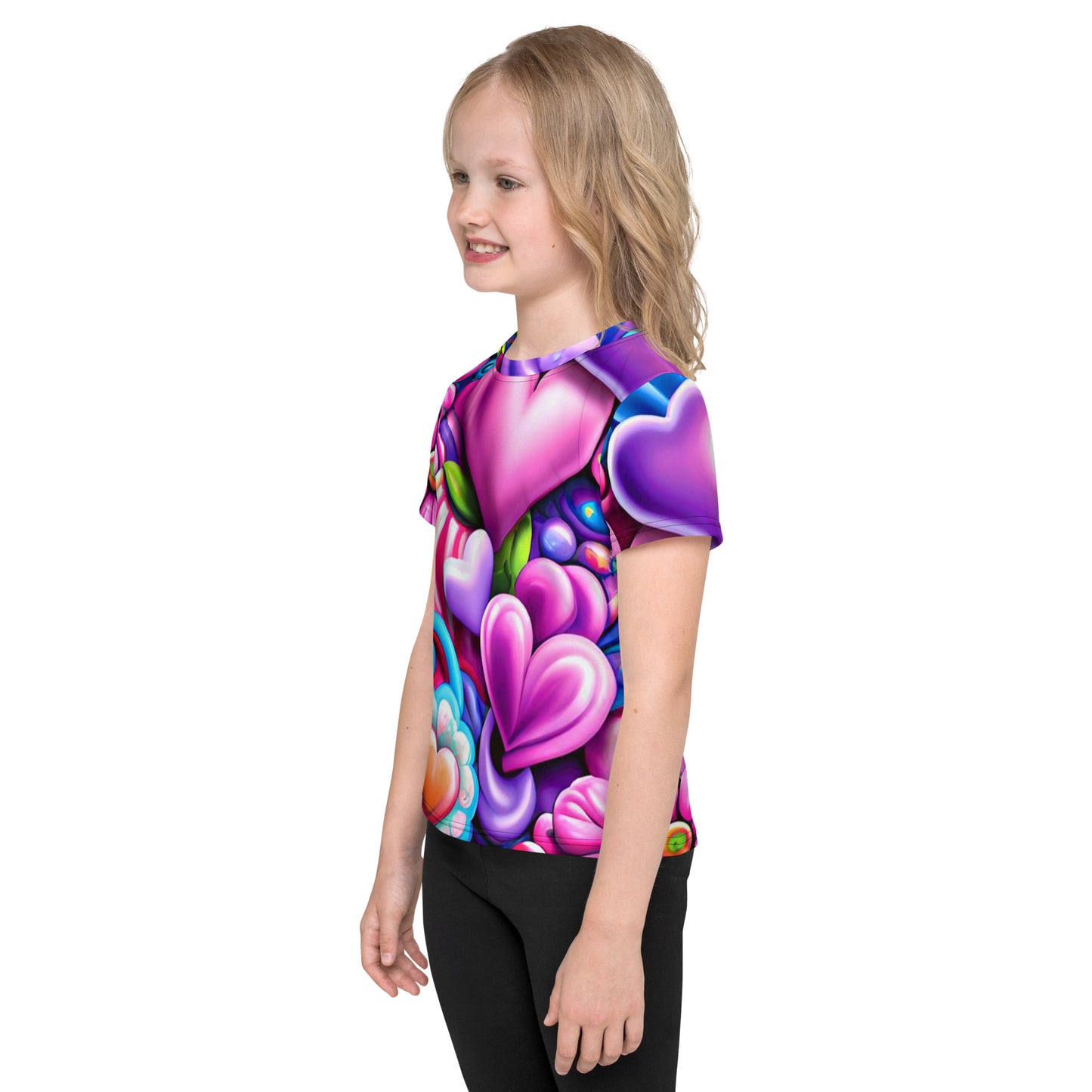 Kids Cute Hearts crew neck t-shirt