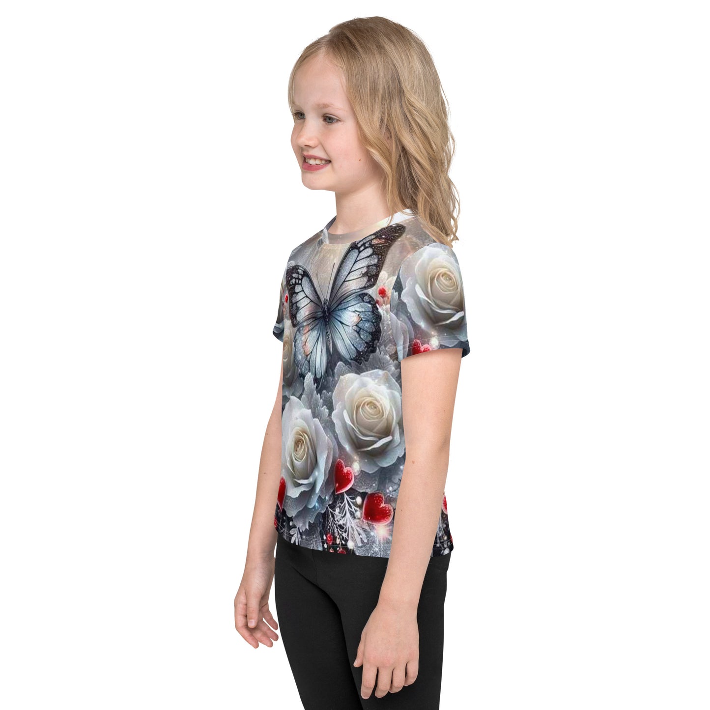 Kids Colorful Flowers crew neck t-shirt