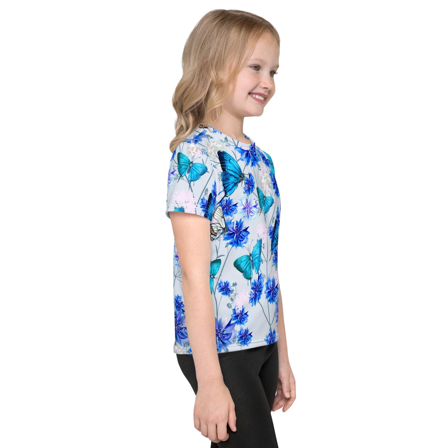 Beautiful Cornflowers and Butterflies Kids T-shirt