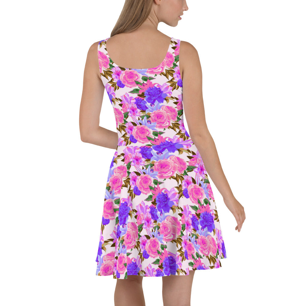 Cute Garden Flowers Skater Dress