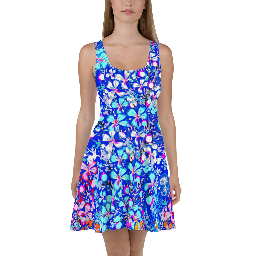 Colorful Flowers Skater Dress