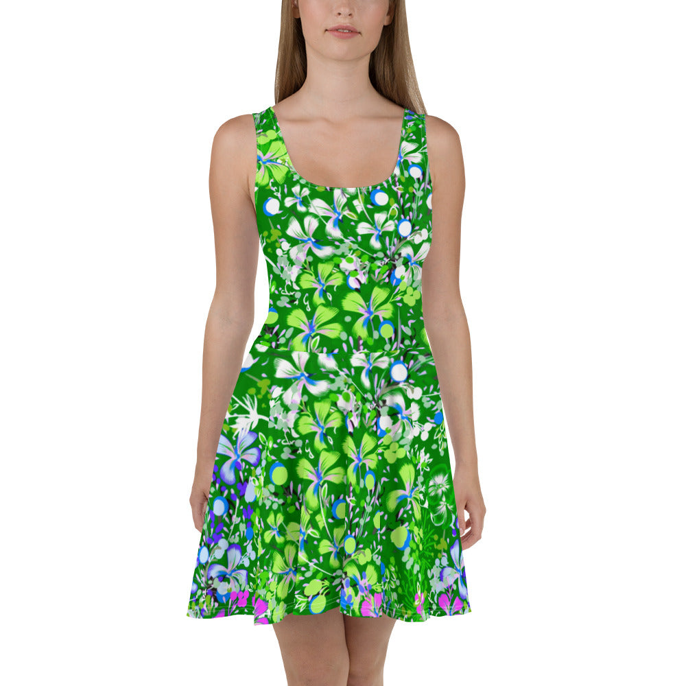 Colorful Flowers Skater Dress