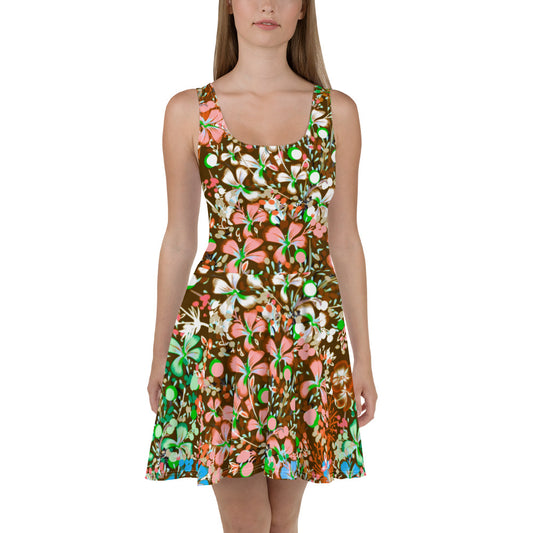 Colorful Flowers Skater Dress