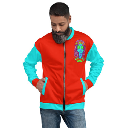 Psychedelic Alien With Dreads Unisex Bomber Jacket