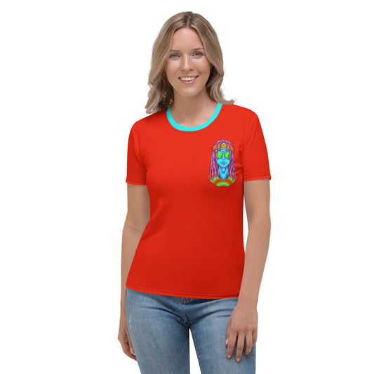 Psychedelic Alien With Dreads Women's T-shirt