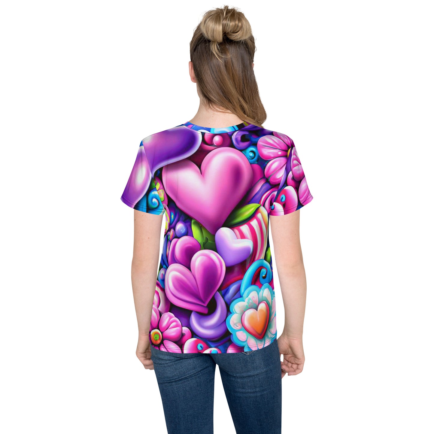 Kids Cute Hearts crew neck t-shirt