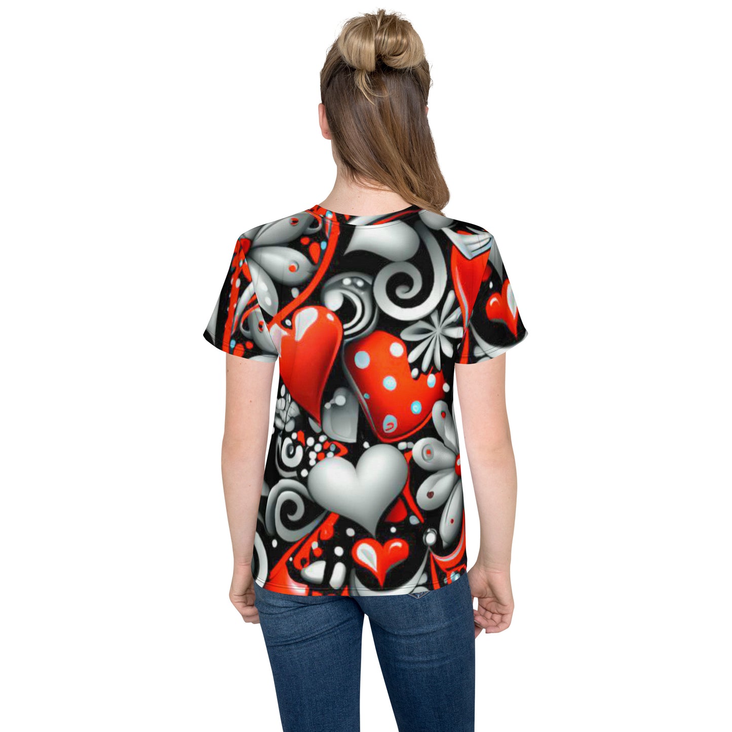 Kids Cute Hearts crew neck t-shirt