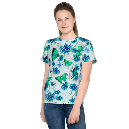 Beautiful Cornflowers and Butterflies Kids T-shirt