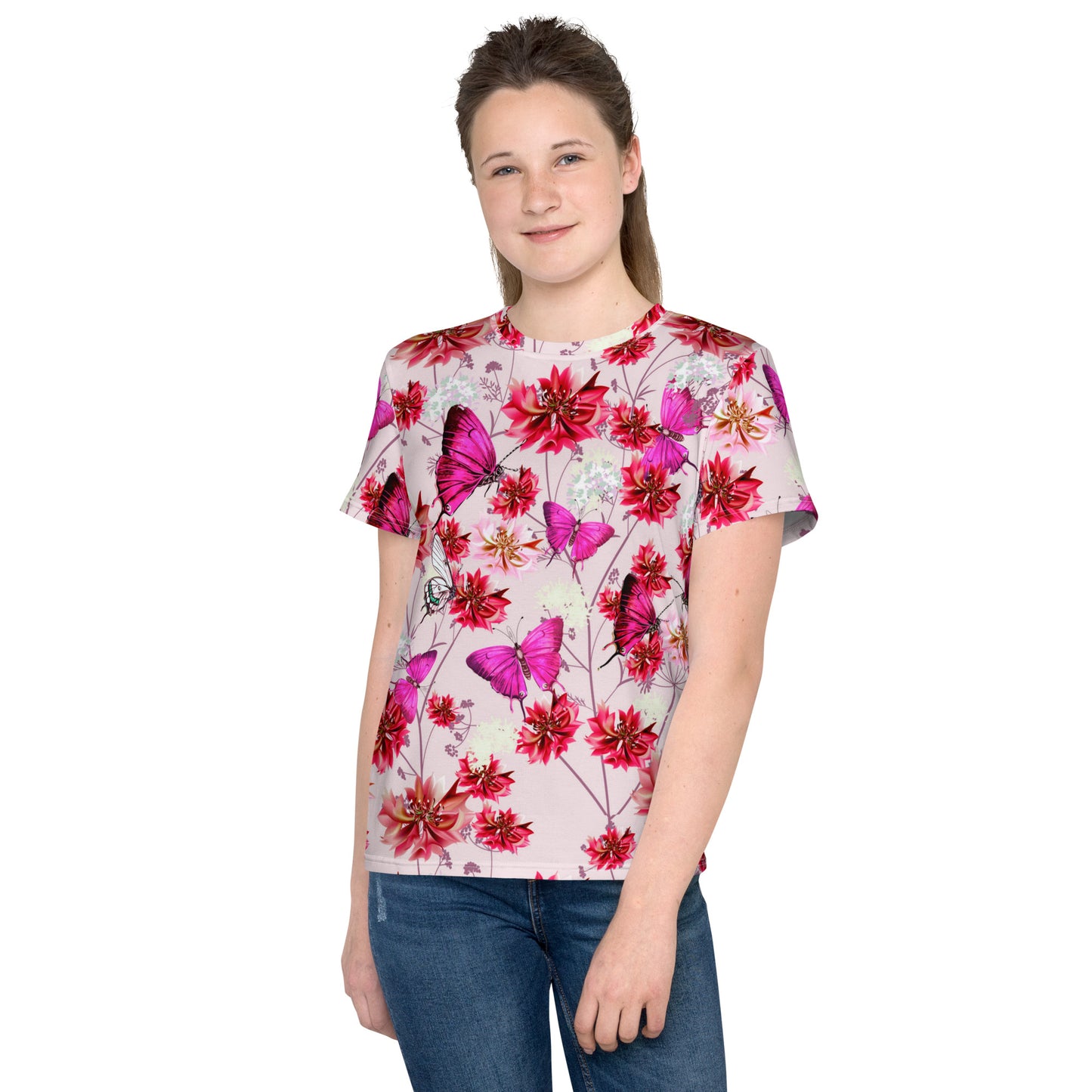 Beautiful Cornflowers and Butterflies Kids T-shirt