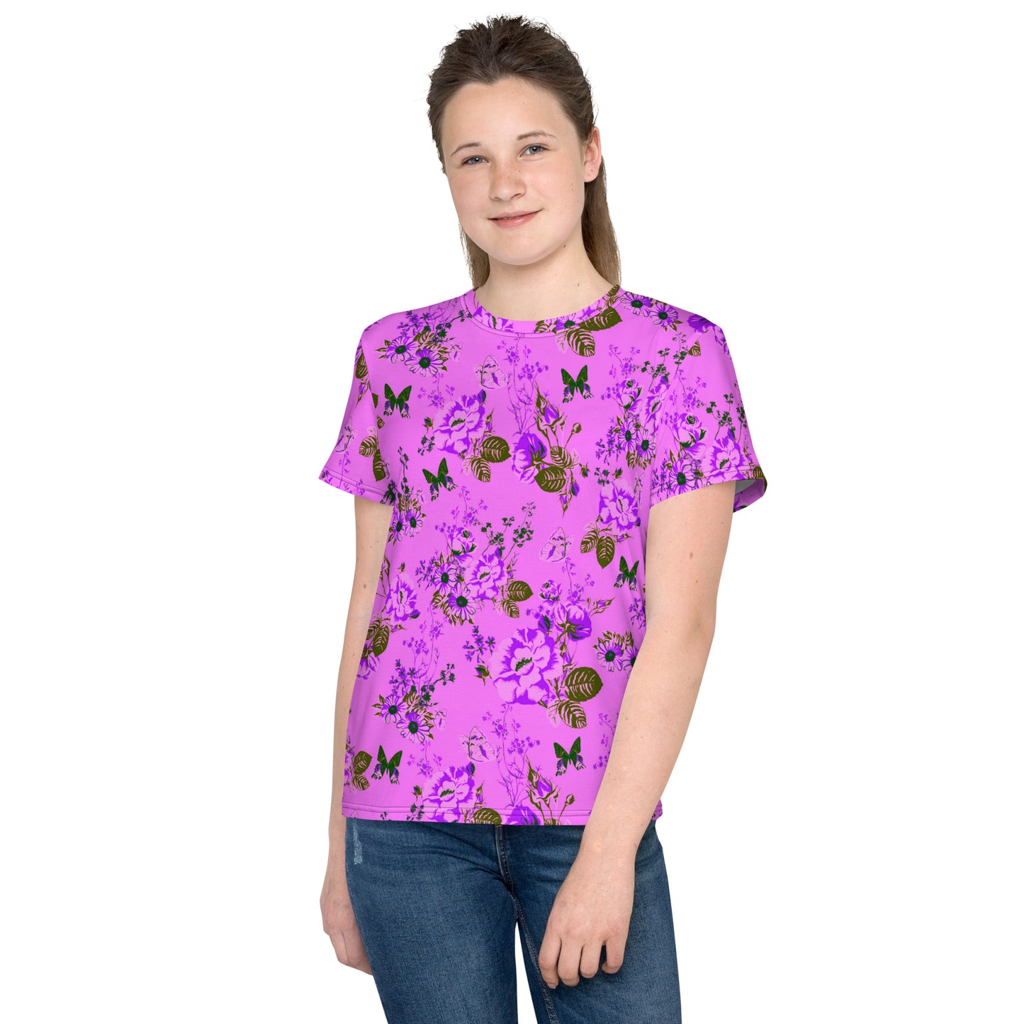 Butterflies and Roses Kids T-shirt