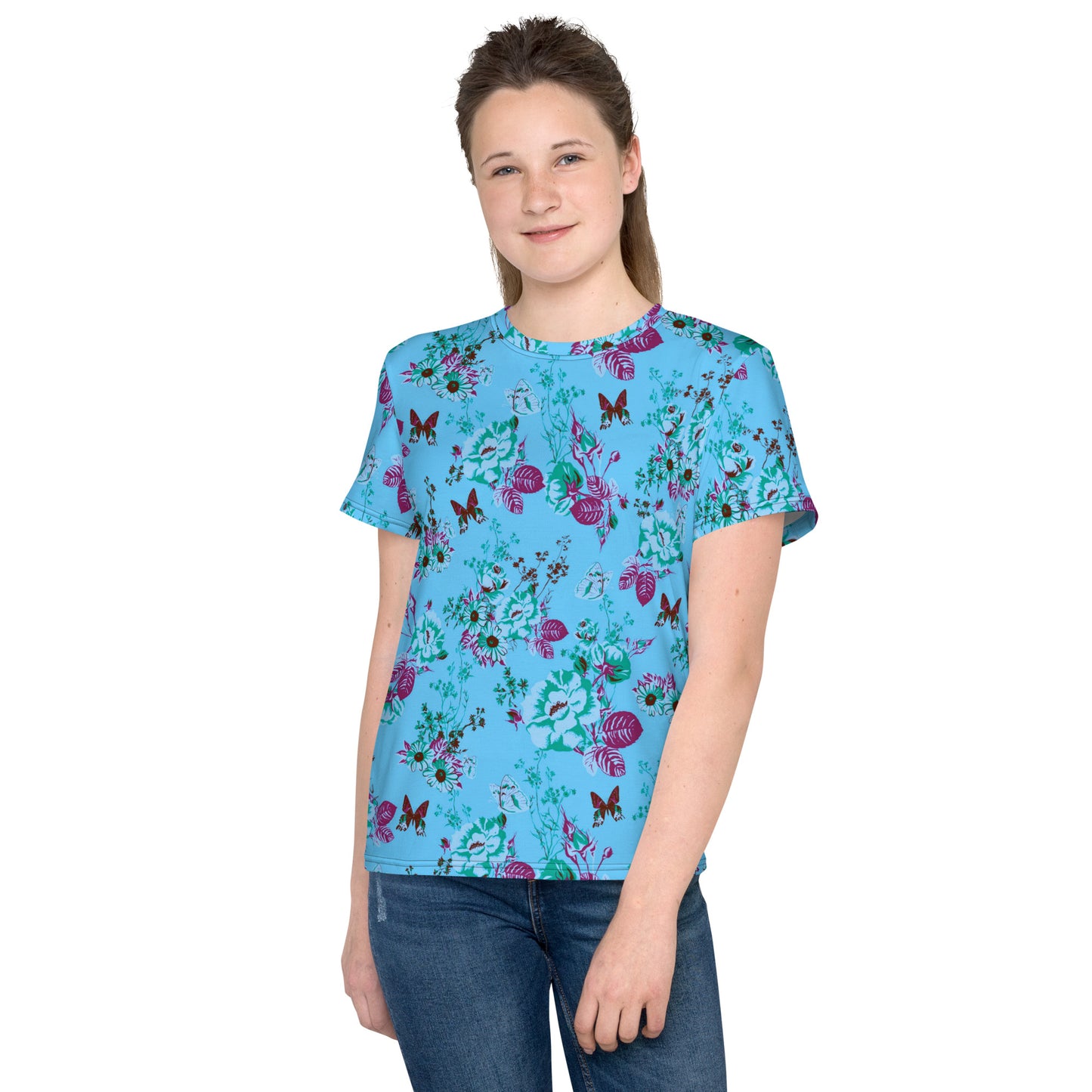 Butterflies and Roses Kids T-shirt