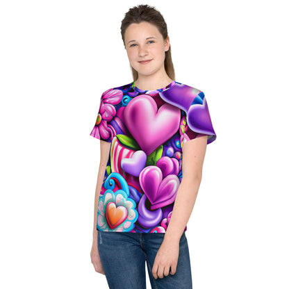 Kids Cute Hearts crew neck t-shirt