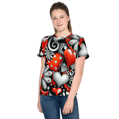 Kids Cute Hearts crew neck t-shirt