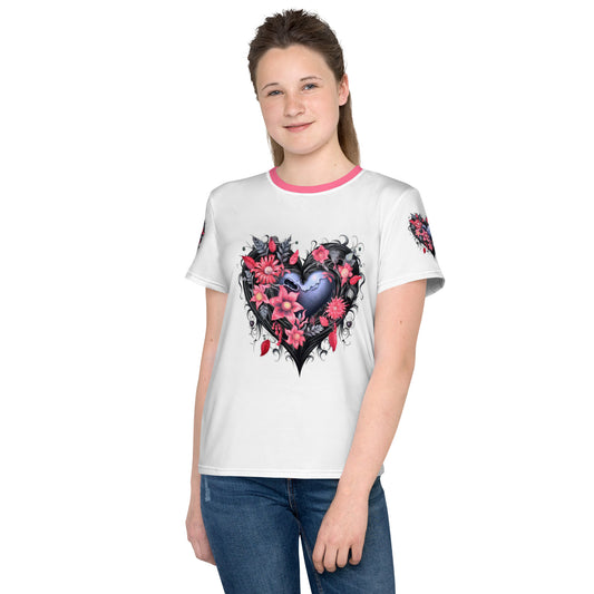 Kids Gothic Heart crew neck t-shirt