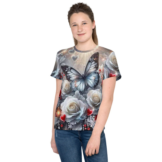 Kids Colorful Flowers crew neck t-shirt