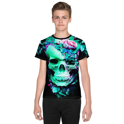 Kids Skulls and Roses crew neck t-shirt