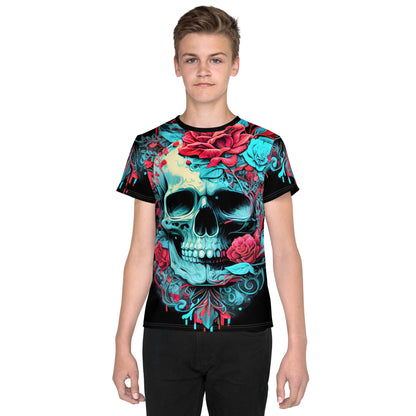 Kids Skulls and Roses crew neck t-shirt