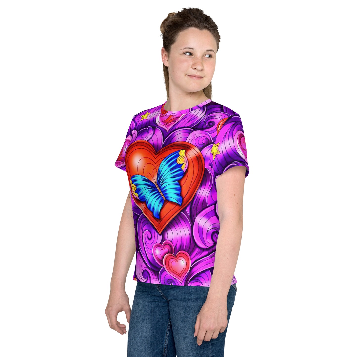 Kids Cute Butterfly crew neck t-shirt