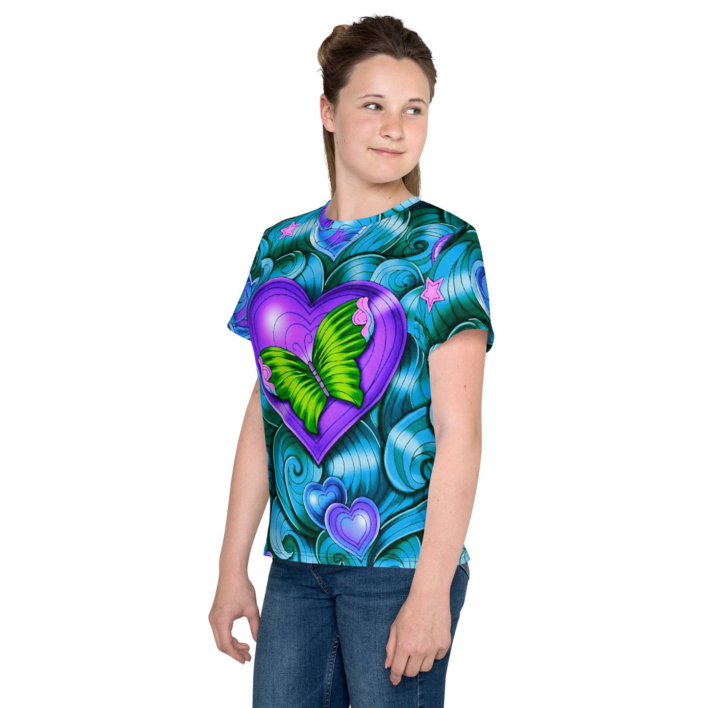 Kids Cute Butterfly crew neck t-shirt