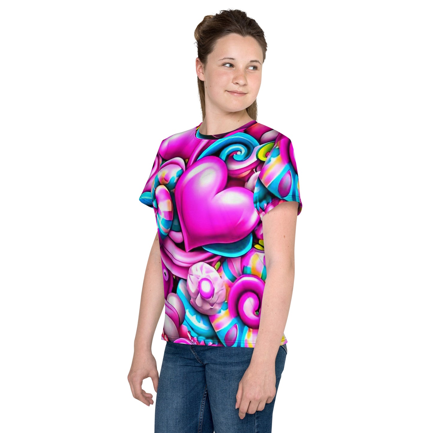 Kids Cute Hearts crew neck t-shirt