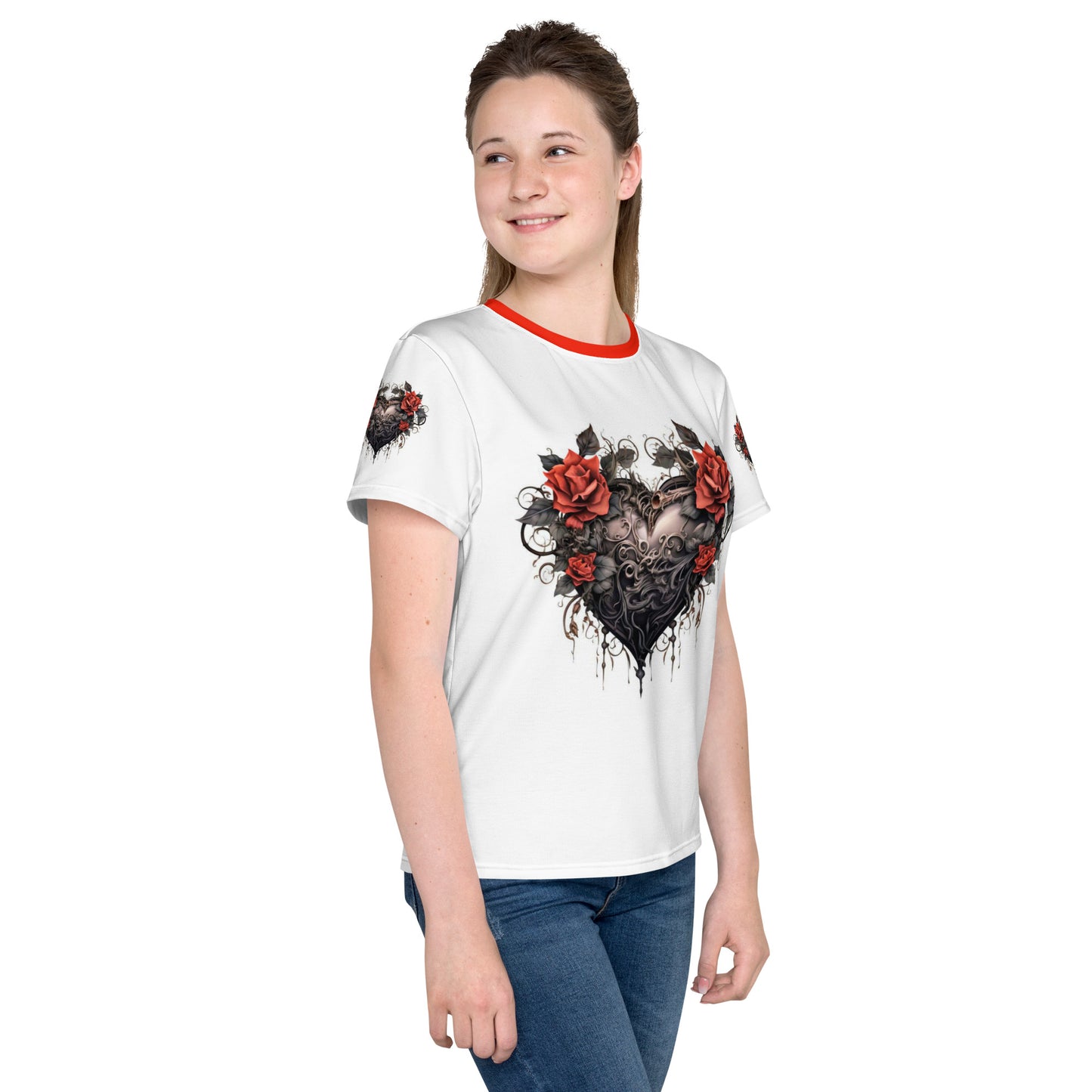 Kids Gothic Heart crew neck t-shirt