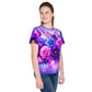 Kids Colorful Flowers crew neck t-shirt