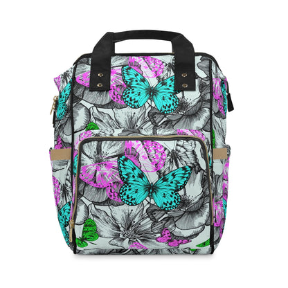 Blooming Roses & Colorful Butterflies Multifunctional Backpack