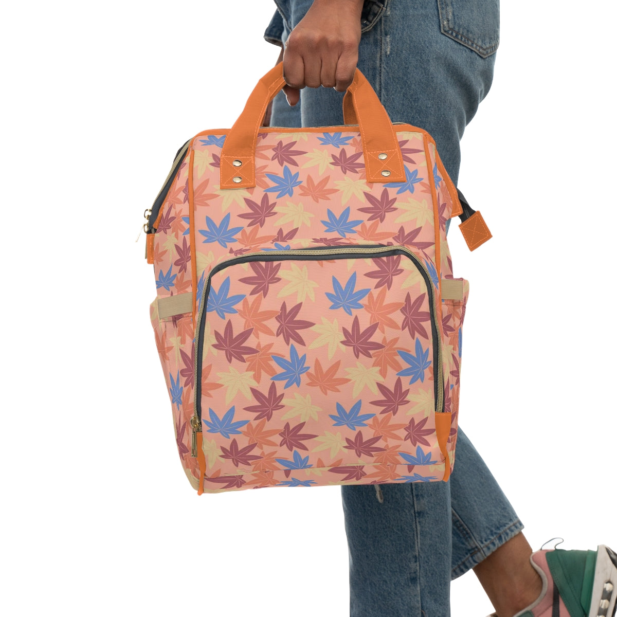 Colorful Pot Leaves Multifunctional Backpack