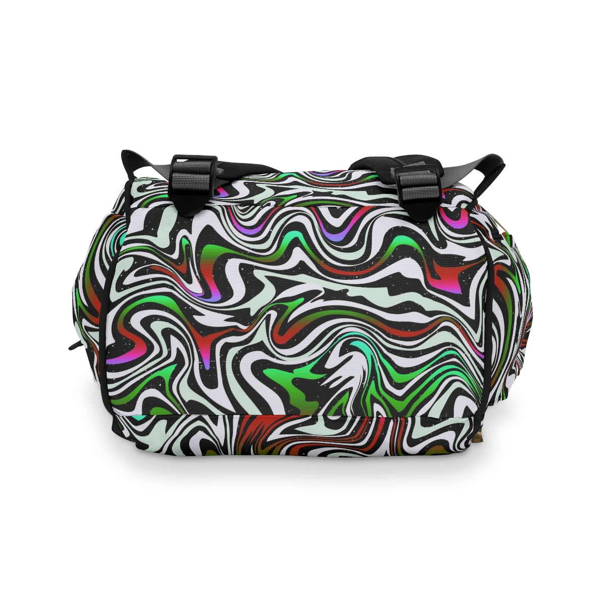 Colorful Curvy Lines Multifunctional Backpack