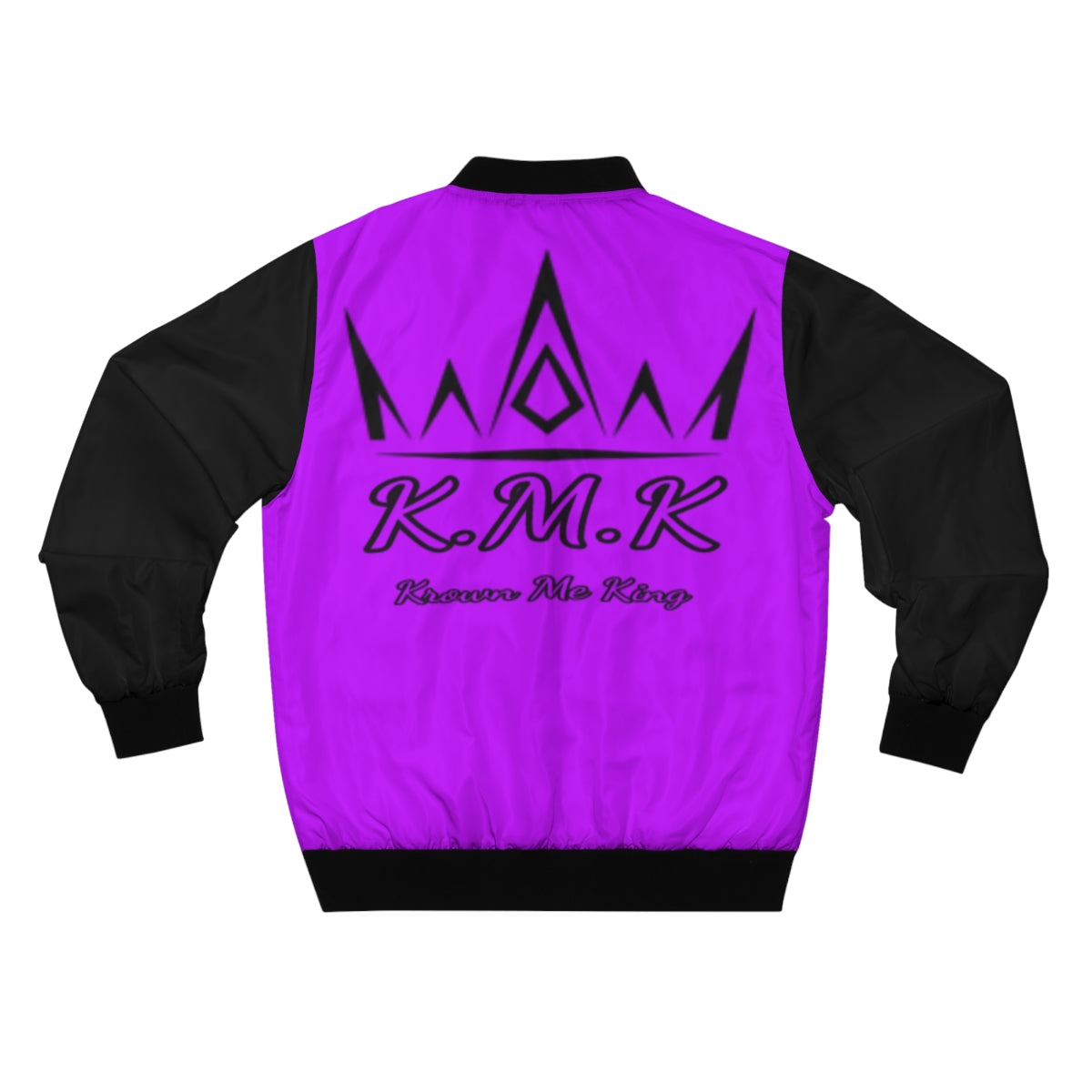 Krown Me King Purple & Black Men's Bomber Jacket