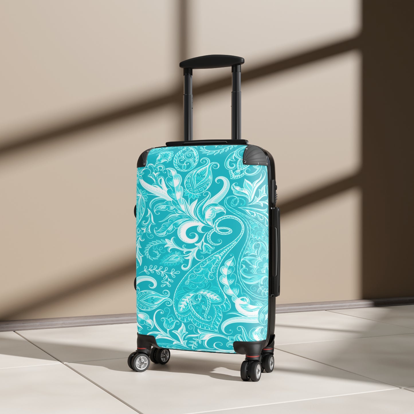 Cute Flower Teal & White Cabin Suitcase