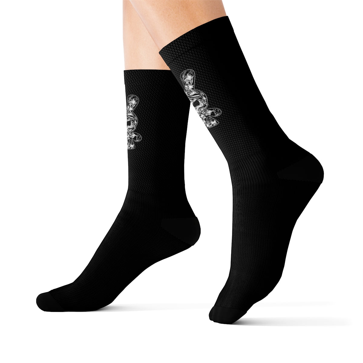 B RABB Black & White Crew Socks