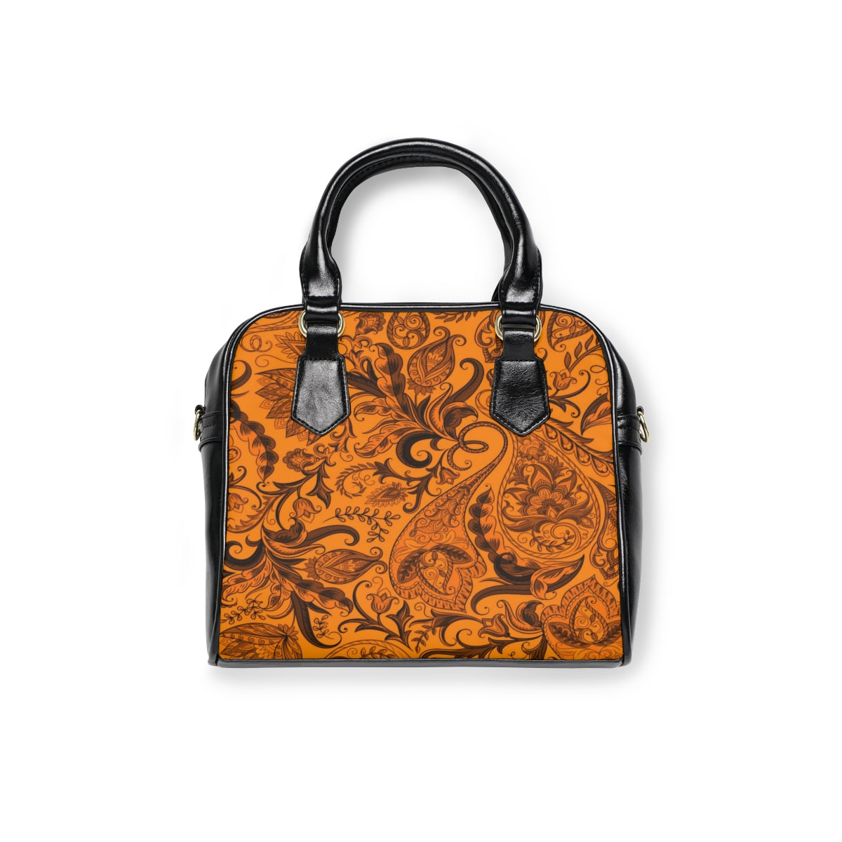 Cute Flower Orange & Black Shoulder Handbag