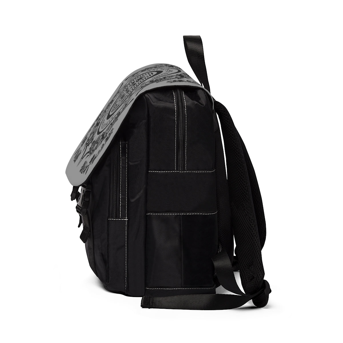 Grey & Black We Are Royalty Unisex Casual Shoulder Backpack