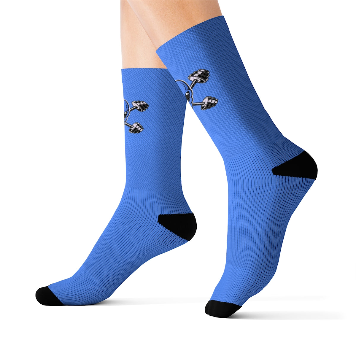 Blue Alien Gym Crew Socks