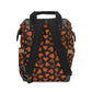Black With Orange Doodle Hearts Multifunctional Backpack