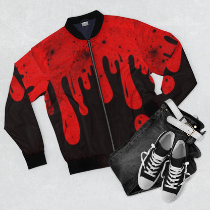 Drippy Red & Black Bomber Jacket