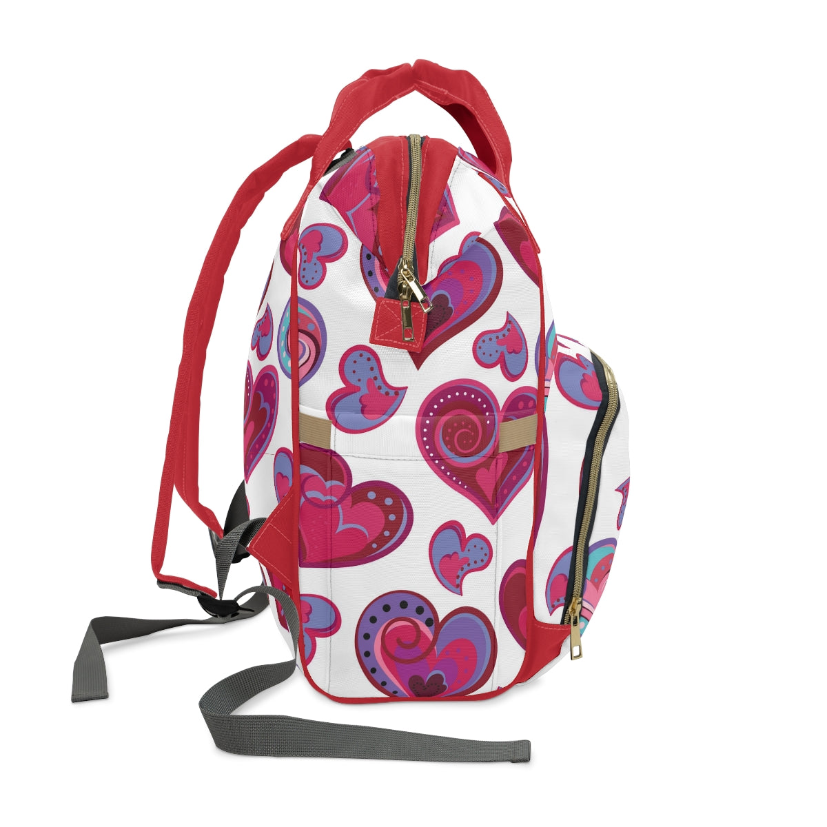 Colorful Doodle Hearts Multifunctional Backpack