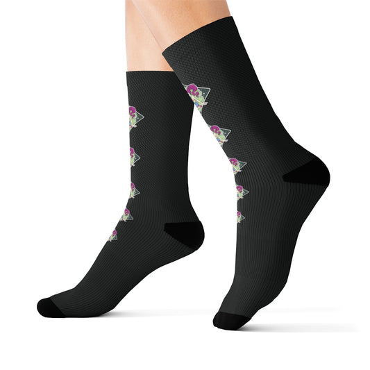 Stoners Only Girl Smoking Cannabis Crew Socks