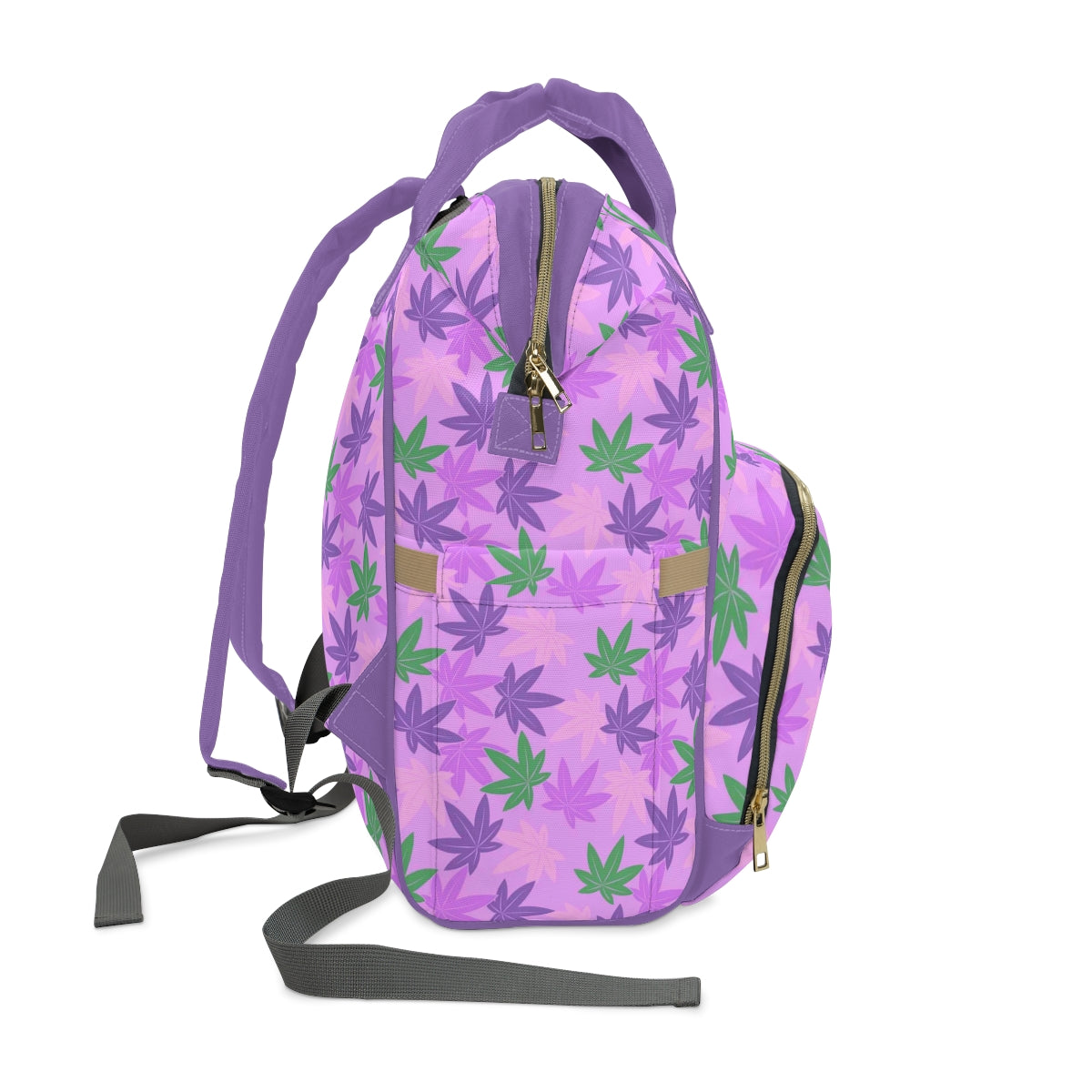 Colorful Pot Leaves Multifunctional Backpack