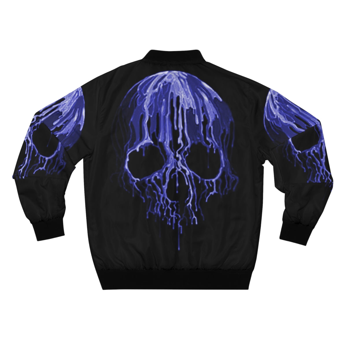 Blue Drippy Skull Bomber Jacket