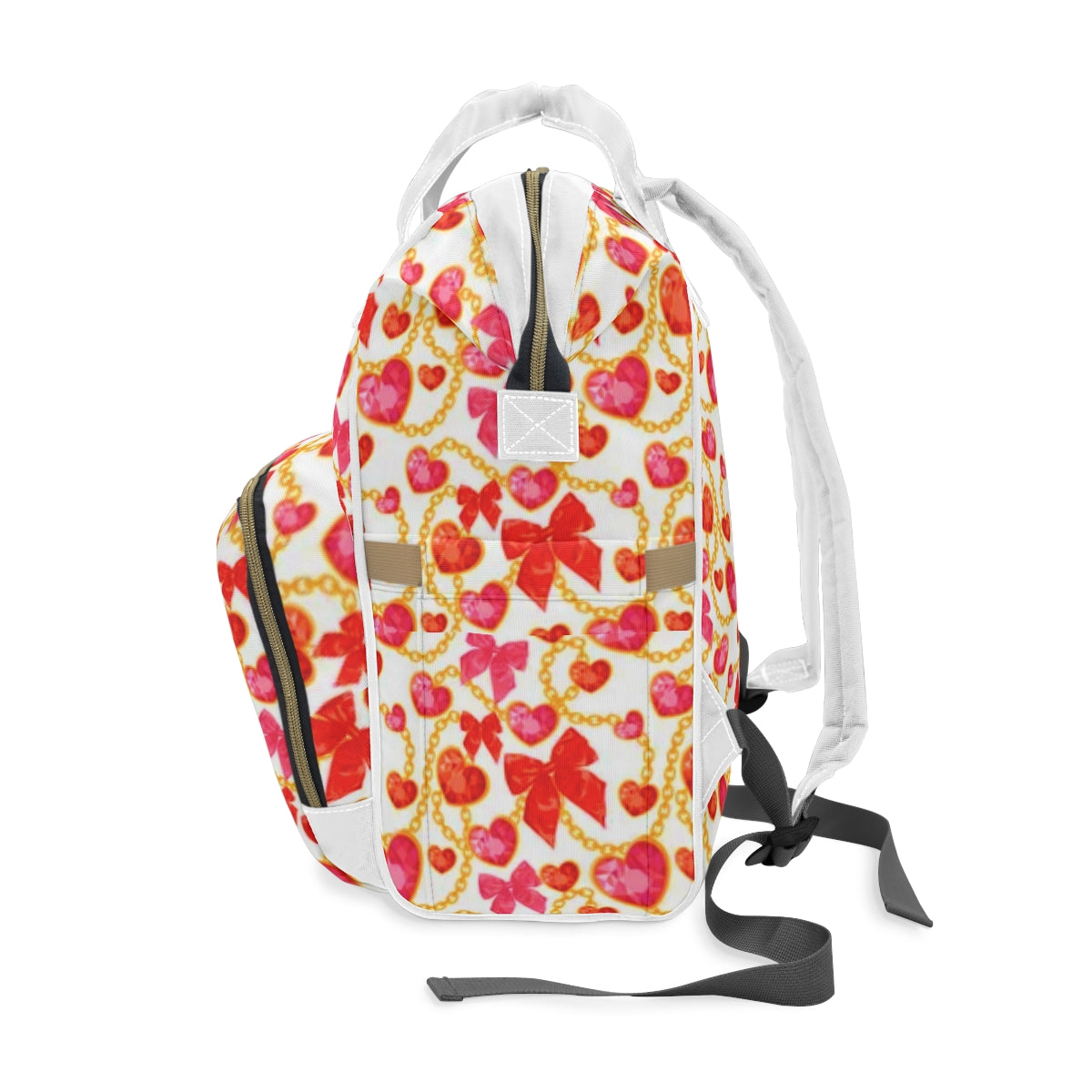 Red Hearts & Bowes Multifunctional Backpack