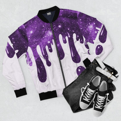 Drippy Purple & White Bomber Jacket