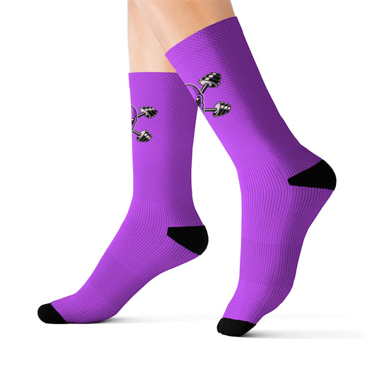 Purple Alien Gym Crew Socks