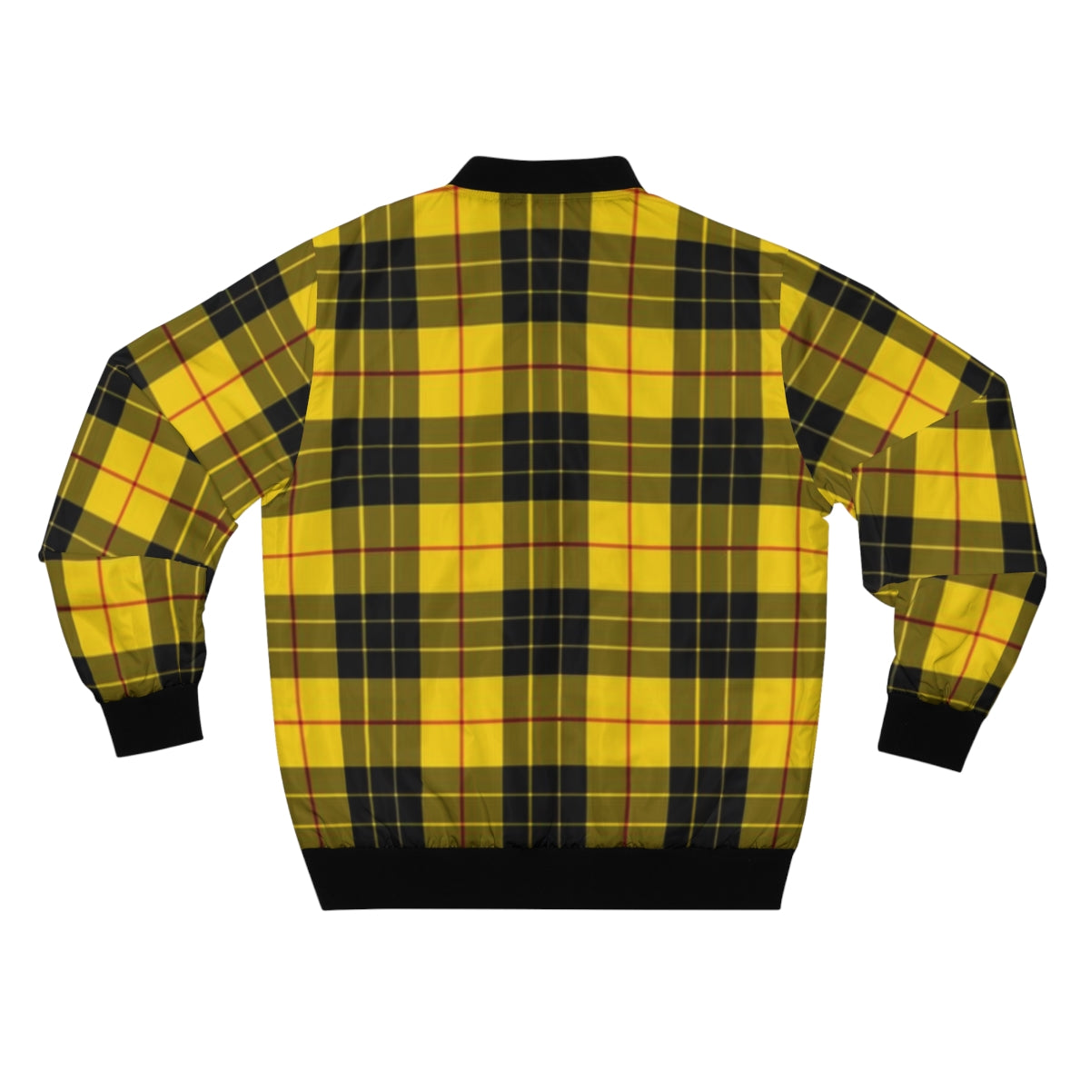 Yellow & Black Plaid Bomber Jacket