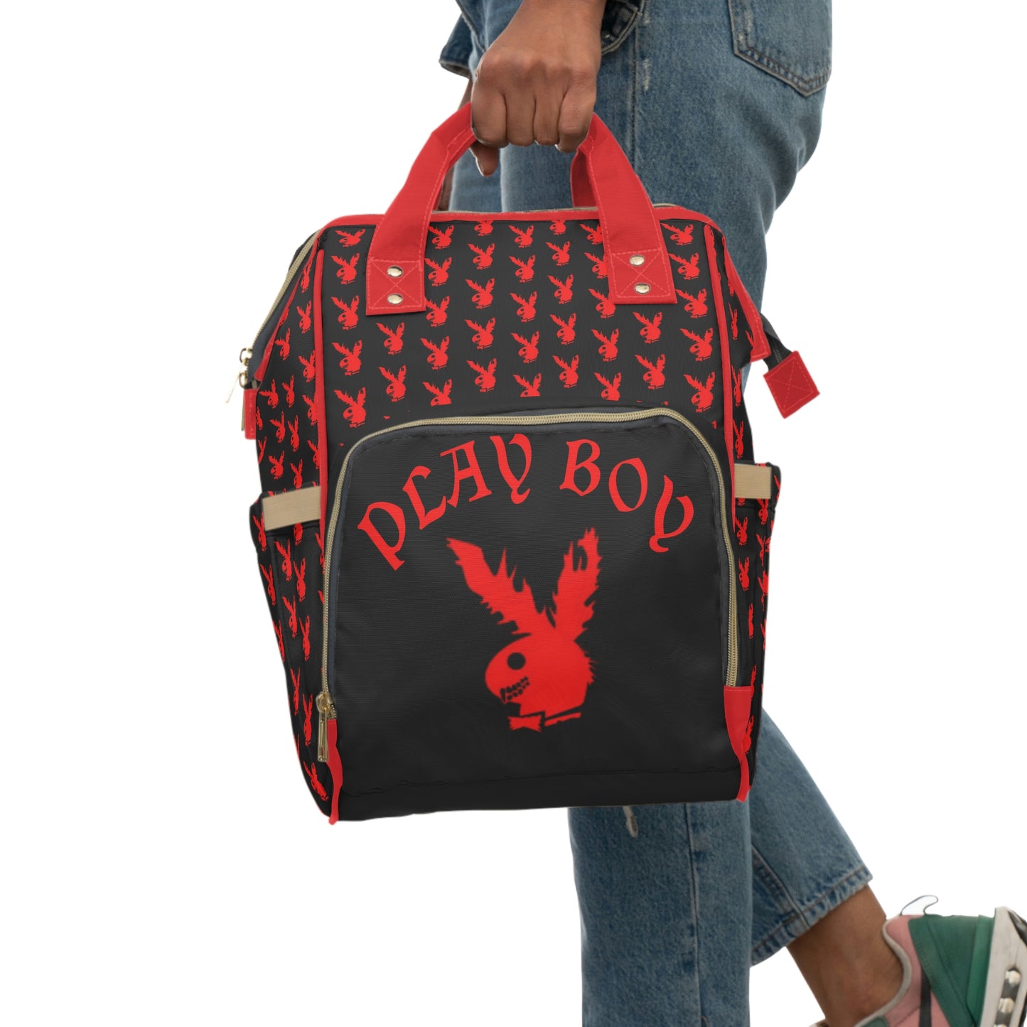 Play Boy Black & Red Multifunctional Backpack