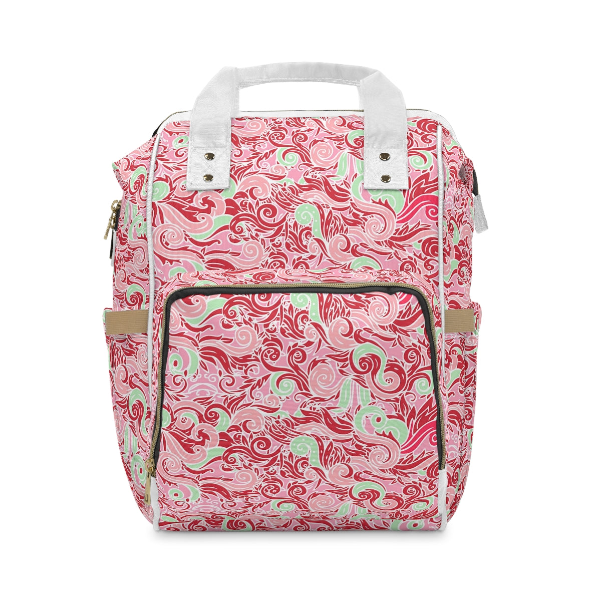 Red & Green Swirls Multifunctional Backpack